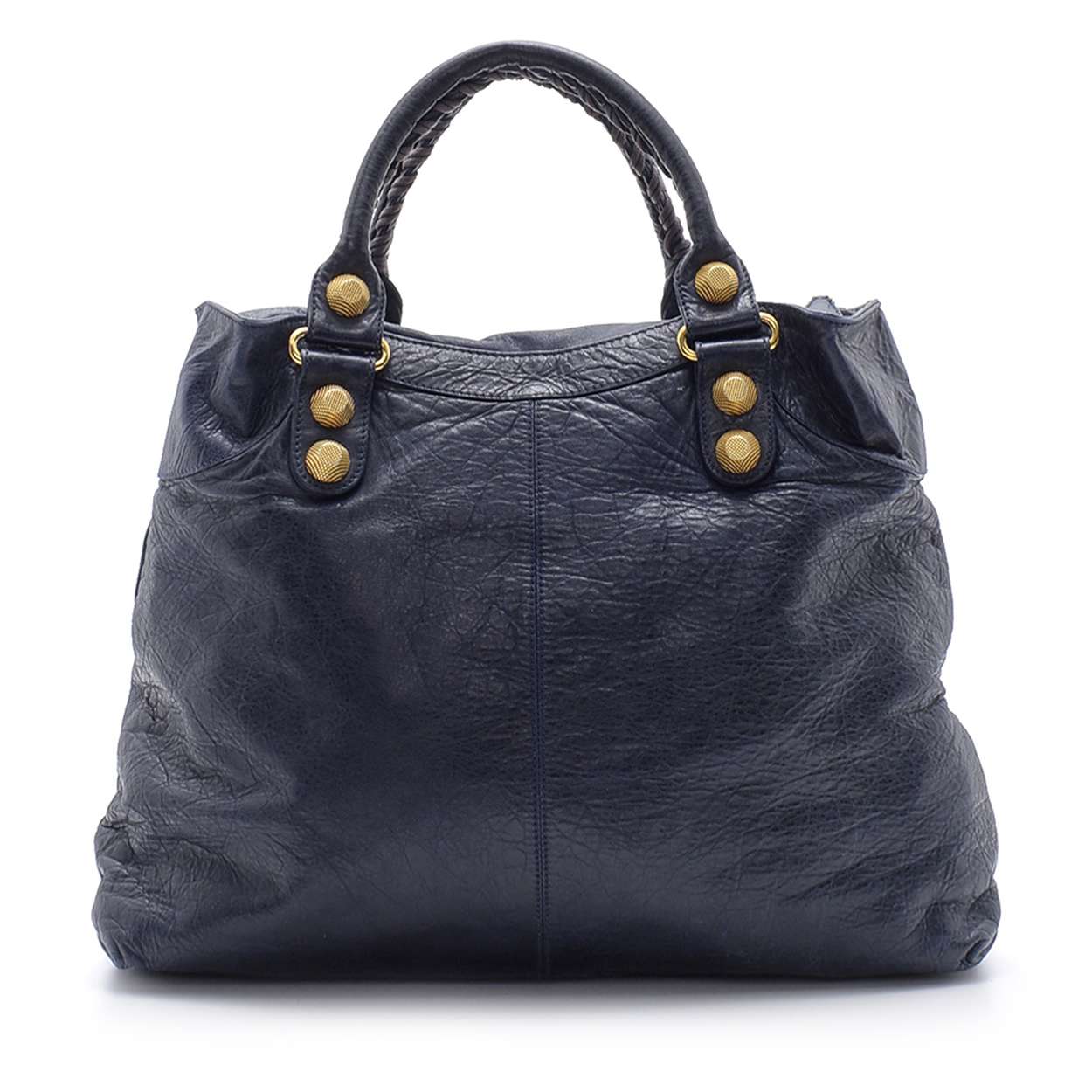 Balenciaga - Navy Blue Lambskin Leather Giant Velo Bag